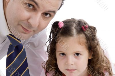 father posing with his daughter