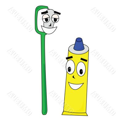 Toothbrush and toothpaste