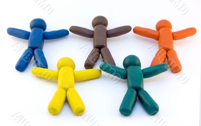 Plasticine men and olympic rings