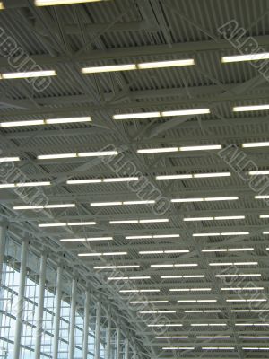 a large and white modern interior ceiling