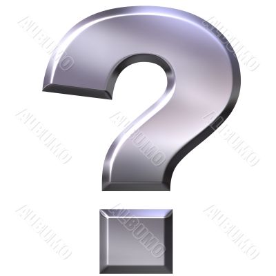 3D Silver Question Mark