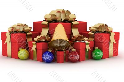 Gift boxs on white background. 3D image. Gift boxs on white background. 3D image.