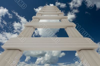 Stair to sky. 3D image.