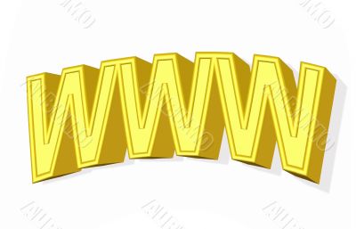 3D golden www simbol