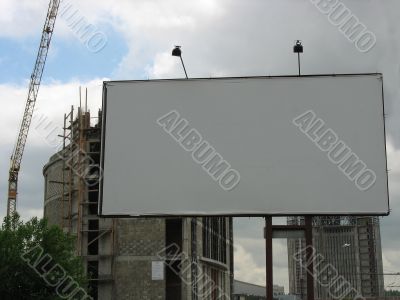 A blank Billboard near construction
