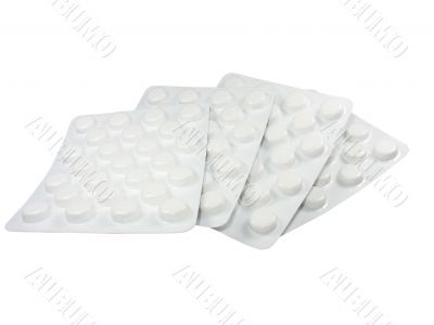 Pharmaceutical medical drugs isolated over white background