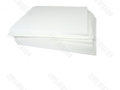 stack of white paper isolated over white background