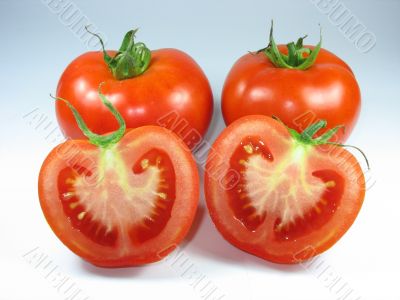 sliced fresh red tomato