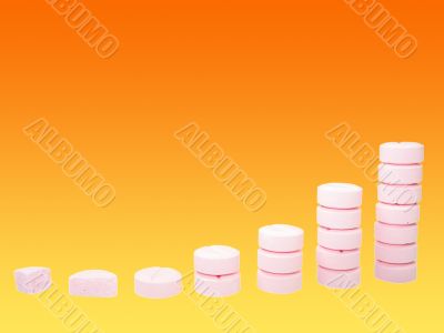 Ladder from pharmaceutical drugs over gradient background