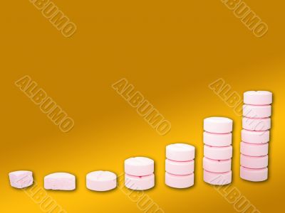 Ladder from pharmaceutical drugs over a gradient background