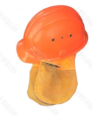 helmet with mitten isolated on white helmet with mitten isolated on white