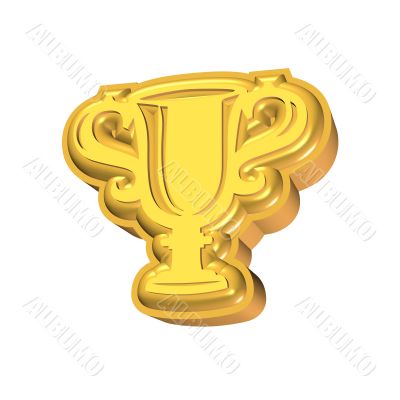 3D rendered golden cup