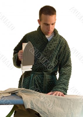 Man Ironing