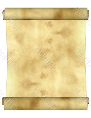 Old paper background parchment with curled burned edges isolated