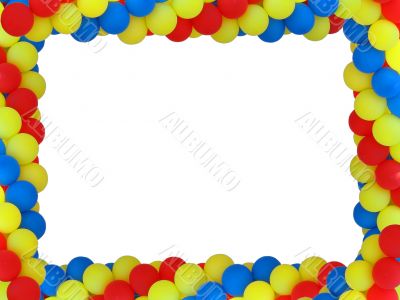 Colored baloon frame with empty plase for birthday portret isolated Colored baloon frame with empty plase for birthday portret isolated