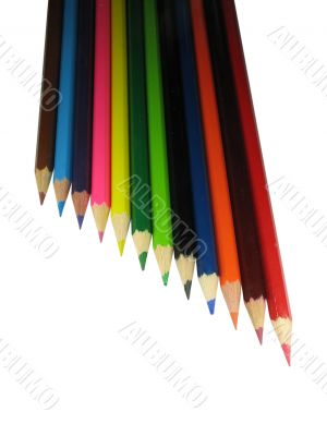 Ladder from Color pencils isolated over white background
