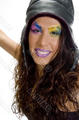 close up of smiling female model