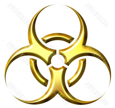 3D Golden Biohazard Symbol