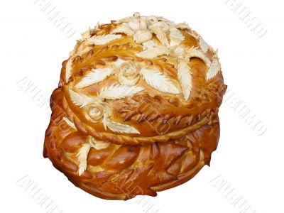 nice baking bread isolated over white background