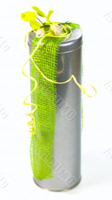 metal gift box with beautiful decoration