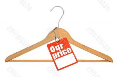 coat hanger and price tag