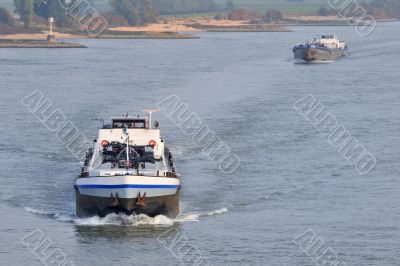 Cargo transport at the river Cargo transport at the river