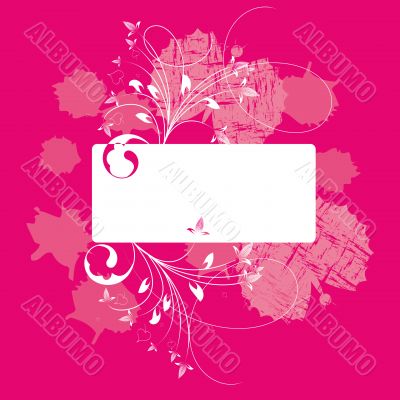 Floral background with a frame for a text.