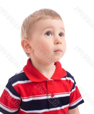 Portrait of little boy isolated on white