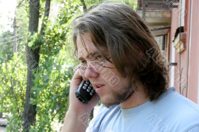 man speak by phone