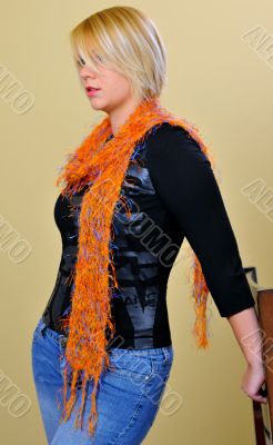 Blond Woman with an Orange Scarf