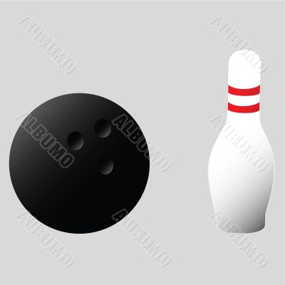 Bowling ball and pin