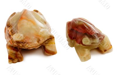 Two stony statuette of frog