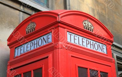 Red British telephone box