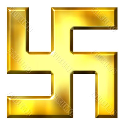 3D Golden Swastika