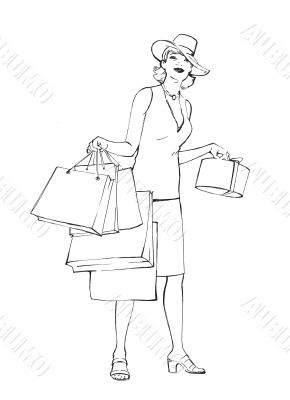shopping and  beautiful  woman