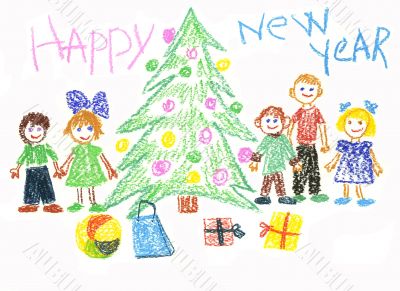Children celebrate New Year