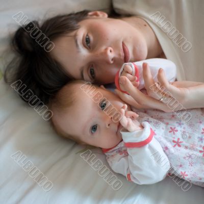 Baby with mom