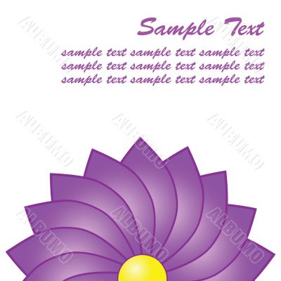 Purple flower closeup with space for text