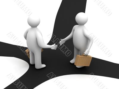 Meeting of two businessmen. 3D image. Meeting of two businessmen. 3D image.