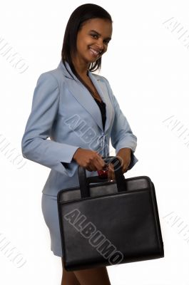woman holding a briefcase