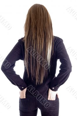 back pose of standing girl
