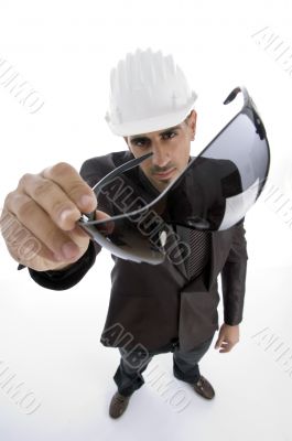 architect showing sunglasses