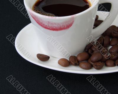 coffee cup with lipstick mark