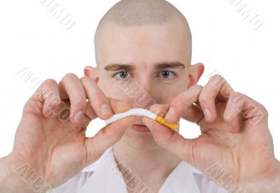 Man and cigarette