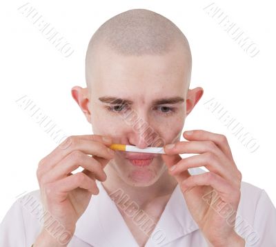 Man and cigarette