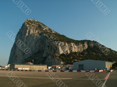 Rock of Gibraltar, seen from the Airfield