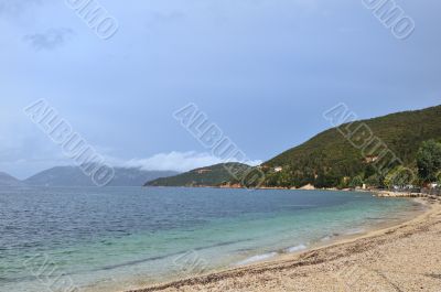 Greek landscape with beach