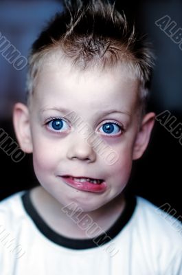 Child with big blue eyes