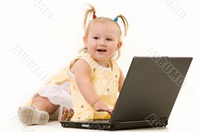 Baby on laptop