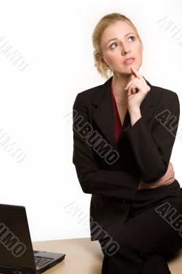 Business woman thinking